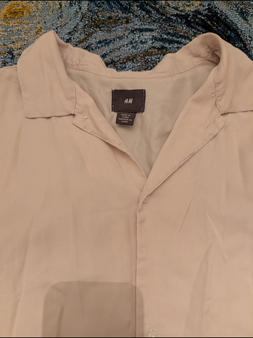 H&M Light Beige Button Up Tee - Picture 2 of 5